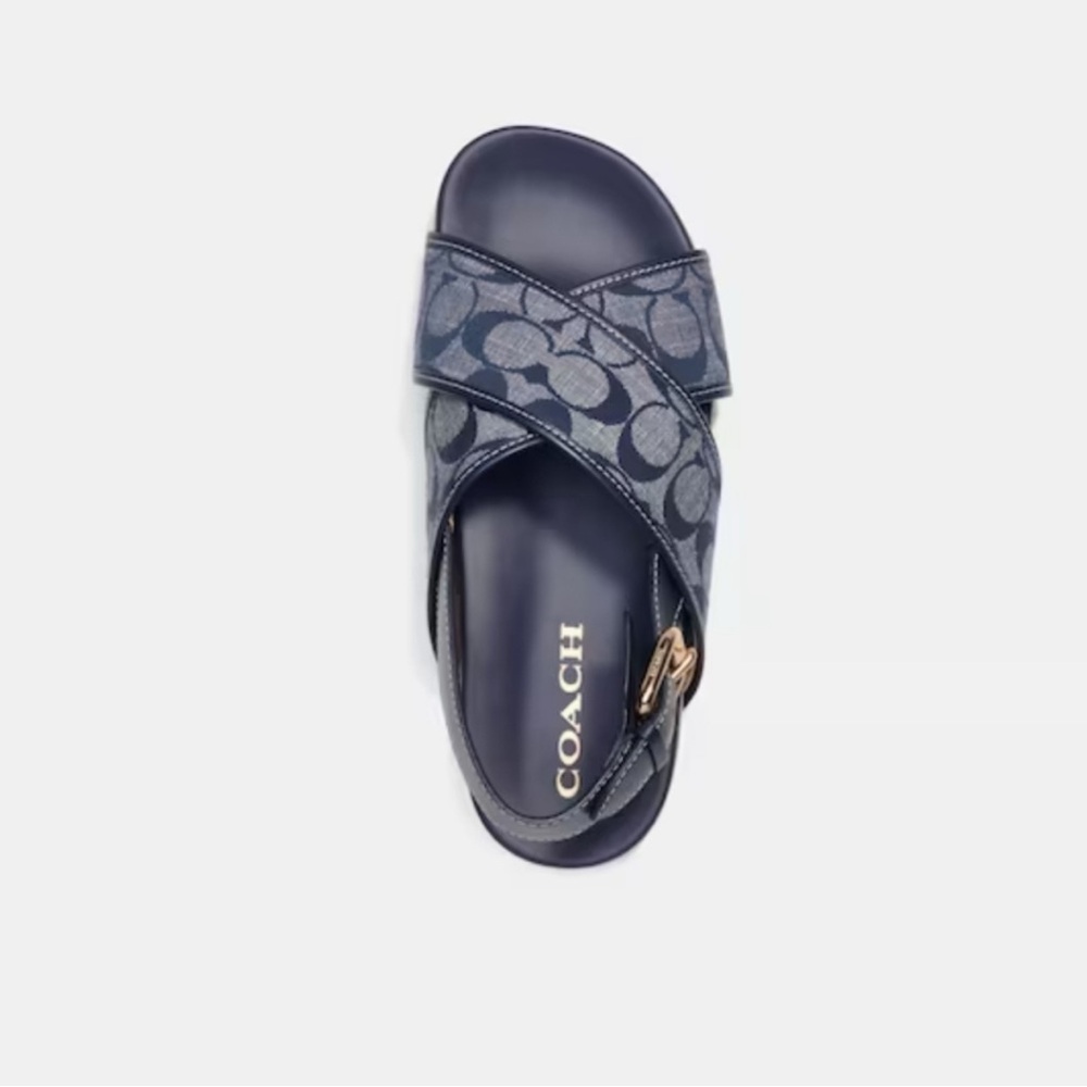 Coach Dark Blue Slide Sandals